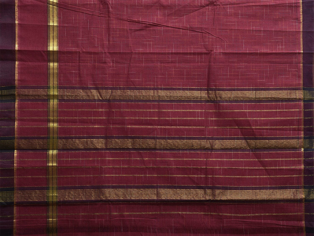 Maroon Narayanpet Cotton Handloom Saree with Big Border Design No Blouse np1150