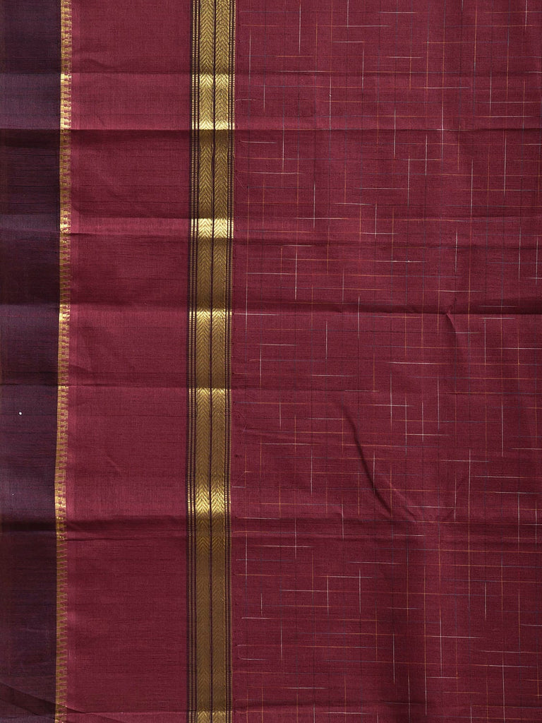 Maroon Narayanpet Cotton Handloom Saree with Big Border Design No Blouse np1150