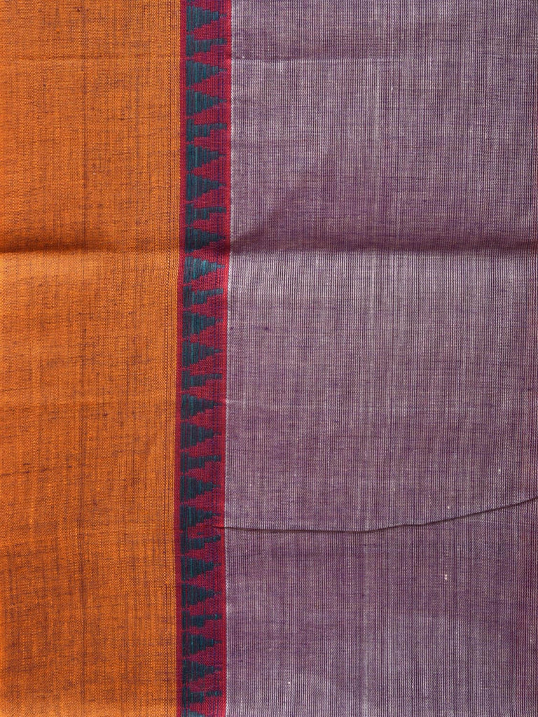 Mauve Narayanpet Cotton Handloom Saree with Checks Design No Blouse np0760