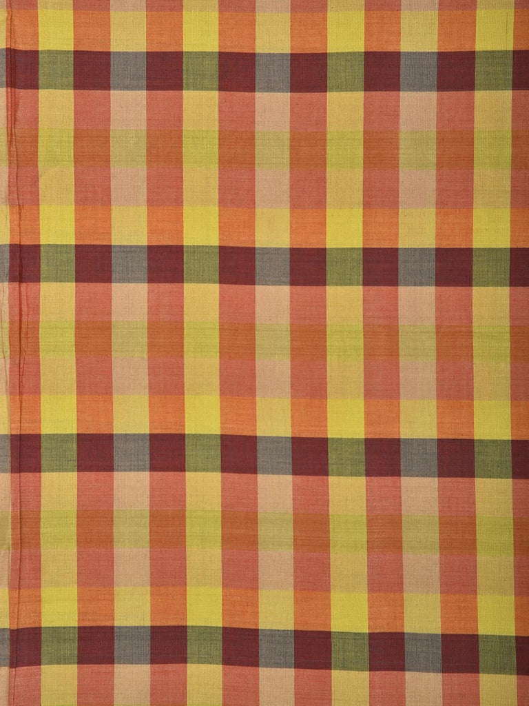 Multicolor Cotton Handloom 2.5mts Fabric with Checks Design f0271