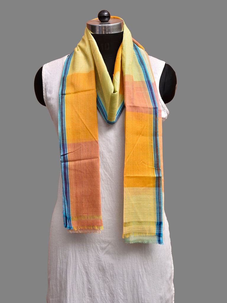 Multicolor Mangalgiri Cotton Handloom Dupatta with Big Checks Design ds3905