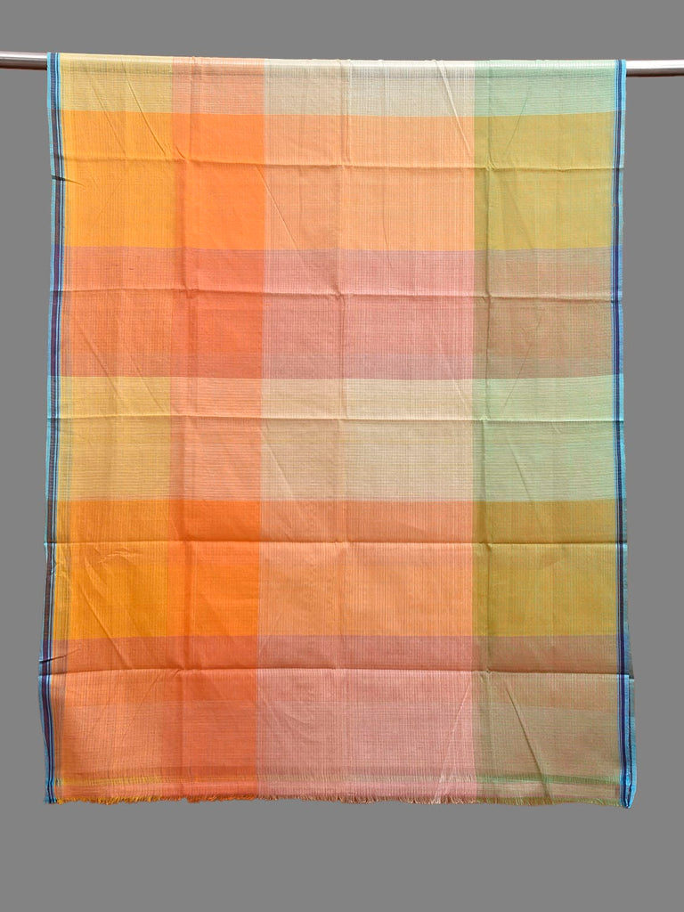 Multicolor Mangalgiri Cotton Handloom Dupatta with Big Checks Design ds3905