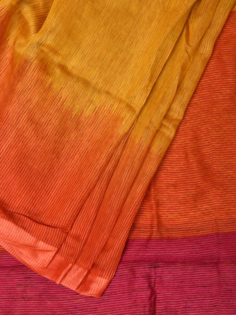 Multicolor Tussar Silk Handloom Saree with Contrast Border and Pallu Design o0429