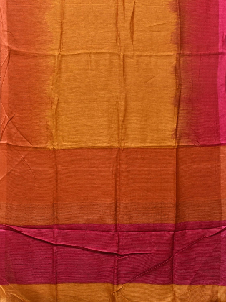 Multicolor Tussar Silk Handloom Saree with Contrast Border and Pallu Design o0431
