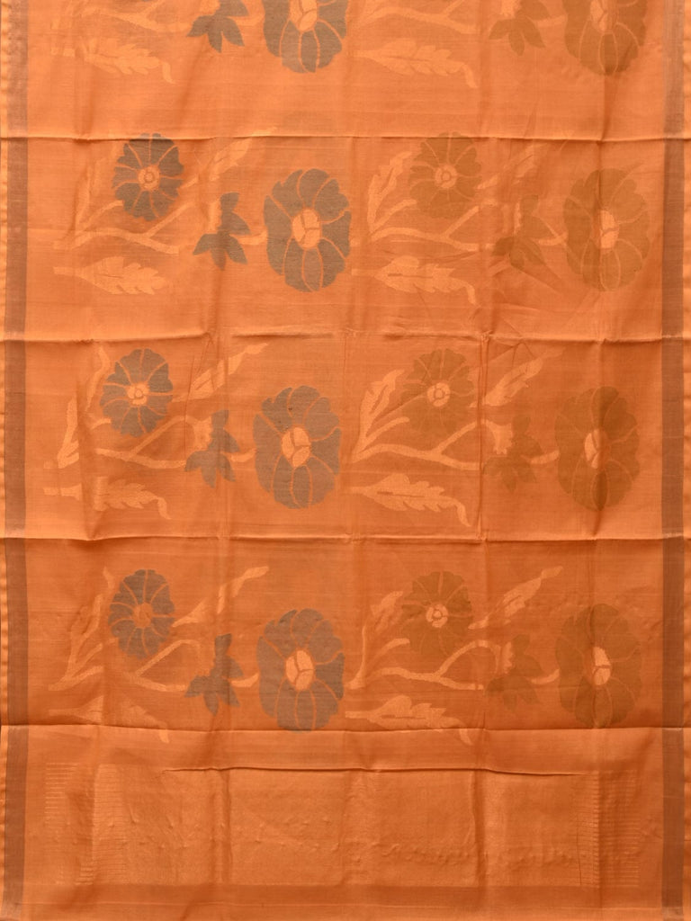 Mustard Khadi Cotton Handloom Saree with All Over Big Flowers Design kh0649