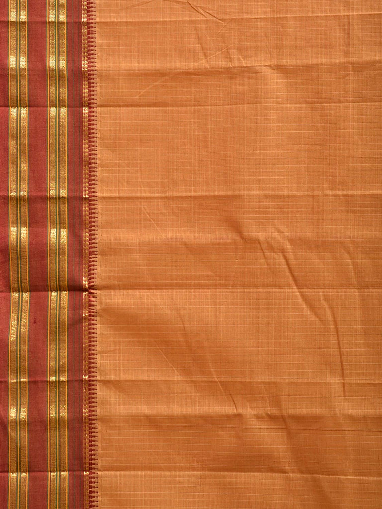 Mustard Narayanpet Cotton Handloom Saree with Checks Design No Blouse np1321