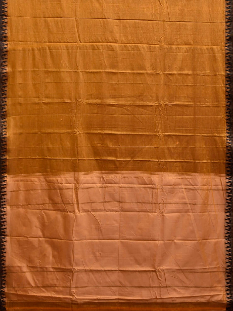 Mustard Narayanpet Cotton Plain Saree with Contrast Pallu Design No Blouse np1362