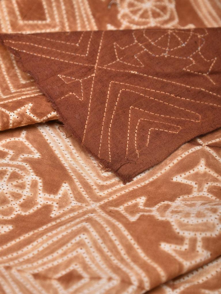 Mustard Shibori Cotton Handloom Fabric with Body Buta Design f0242
