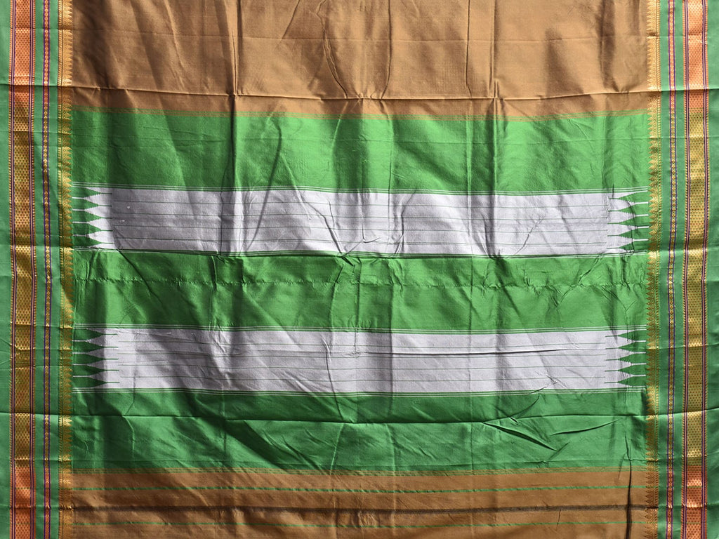 Olive and Green ilkal Viscose Silk Plain Saree with Contrast Teni Tope Kammi Pallu Design No Blouse il0016