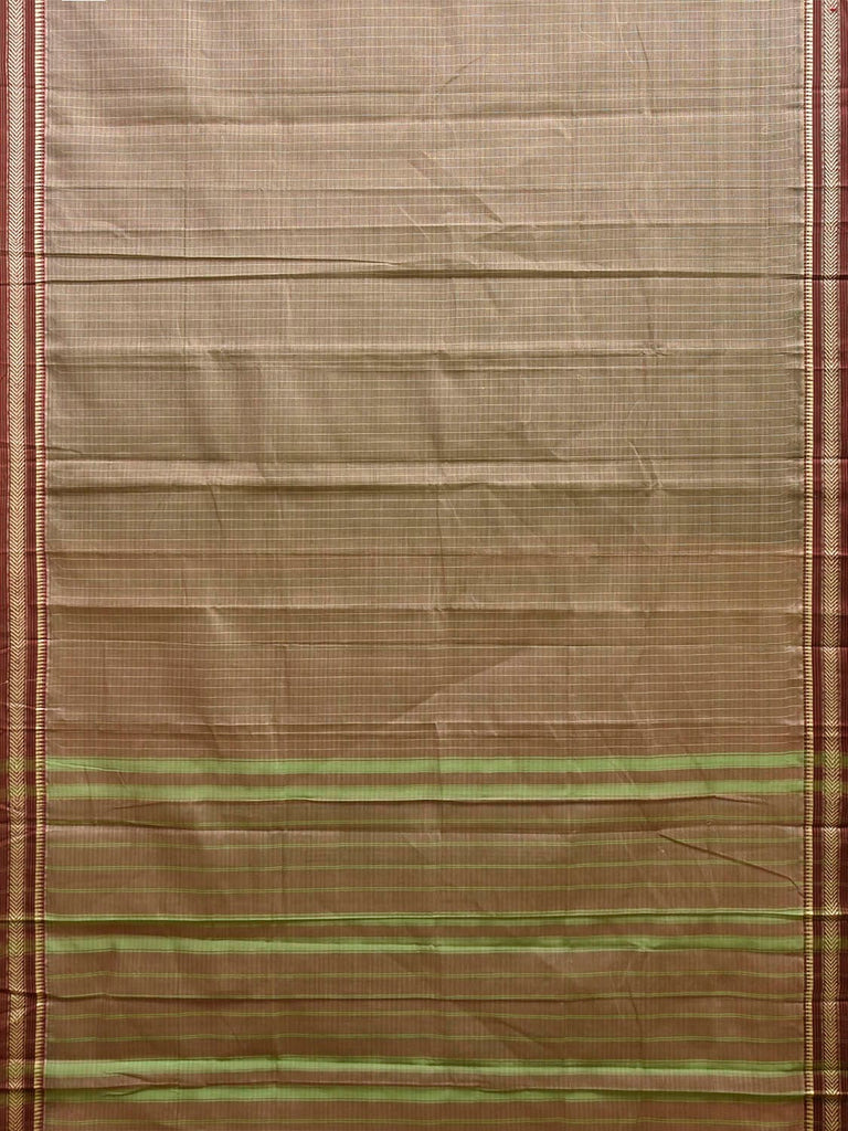 Olive and Green Narayanpet Cotton Handloom Saree with Strips Pallu Design No Blouse np1331