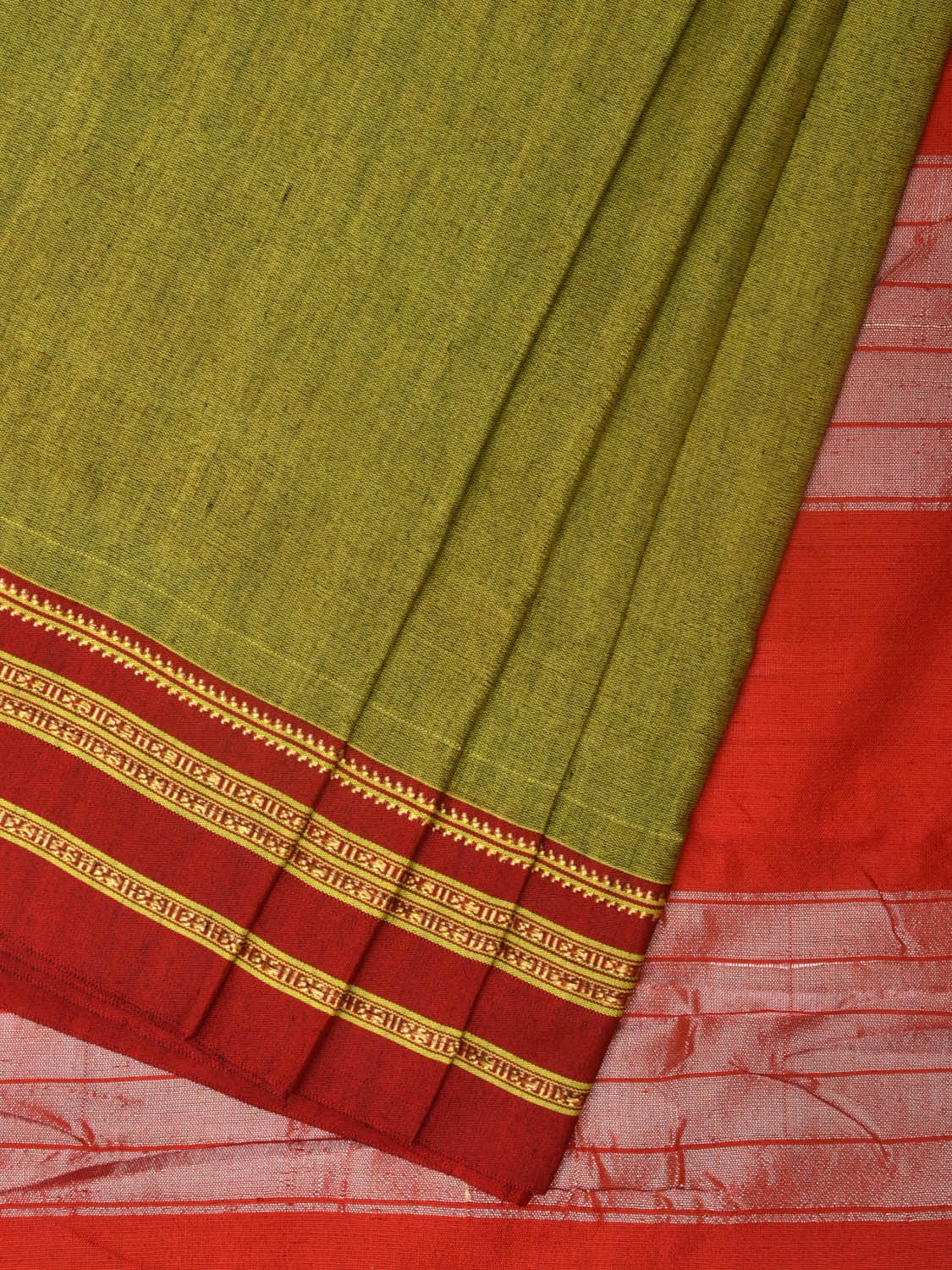 Silver Paithani Handloom Pure Silk Single Muniya Border Flower Design Saree  - Buy Now