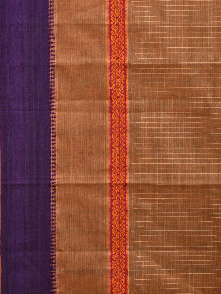 Olive Narayanpet Cotton Handloom Saree with Checks Design No Blouse np0664