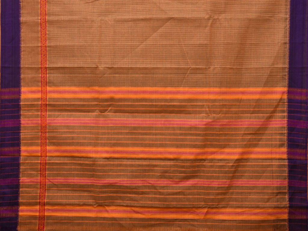 Olive Narayanpet Cotton Handloom Saree with Checks Design No Blouse np0664