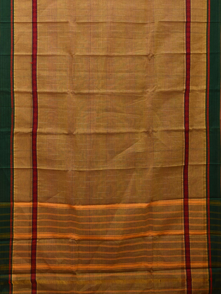 Olive Narayanpet Cotton Handloom Saree with Strips Design No Blouse np0656