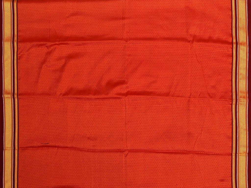 Orange and Maroon Jacquard Viscose Blouse with Contrast Border Design Length 1mt Width 31 Inches BL0175