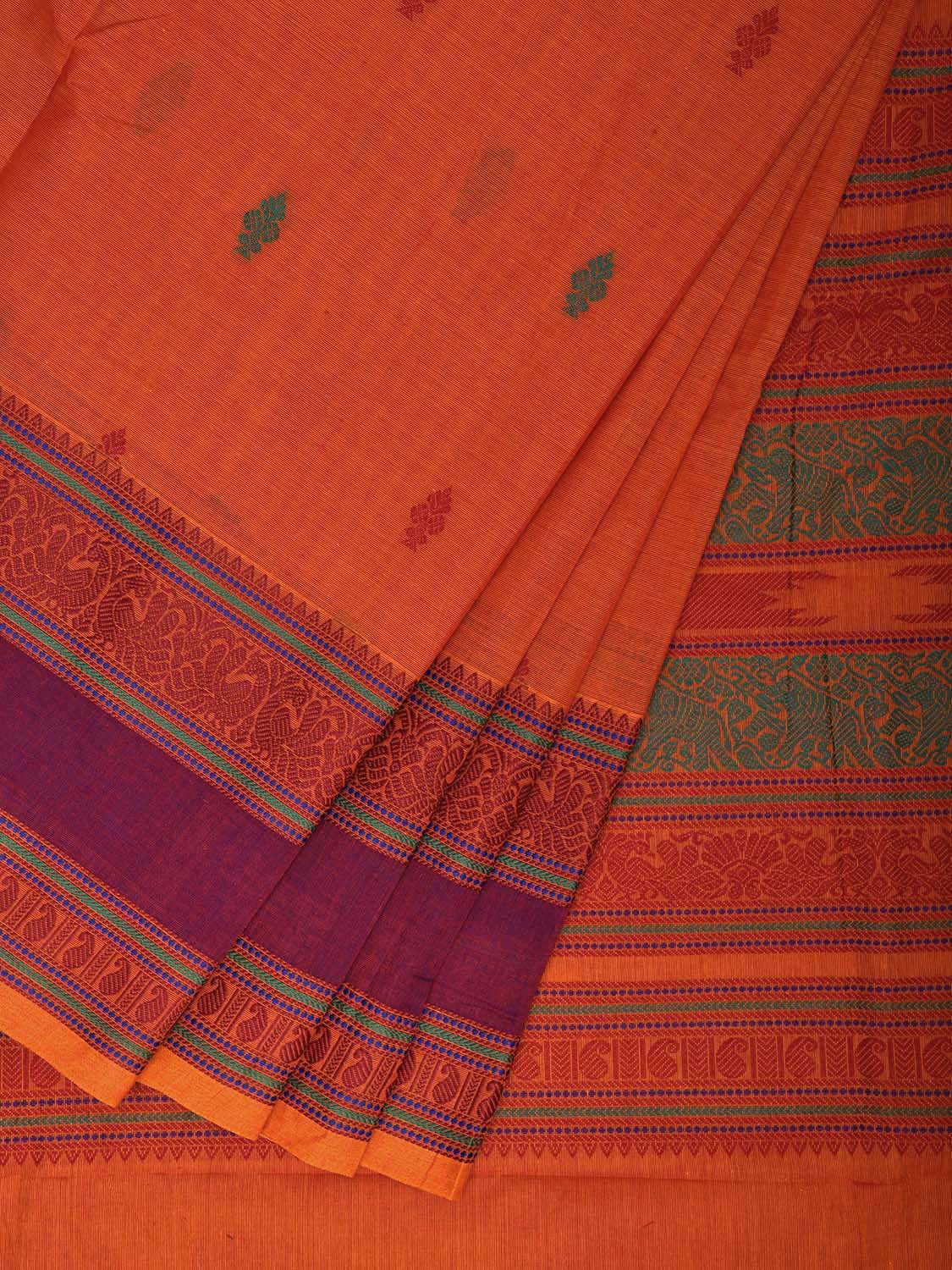 Orange - Kanchipuram Cotton Blouse Piece 77