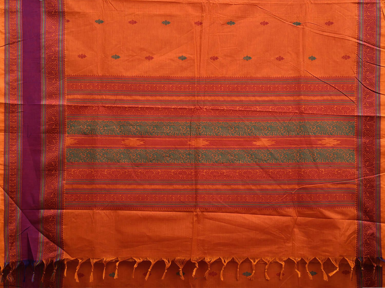 Orange - Kanchipuram Cotton Blouse Piece 06