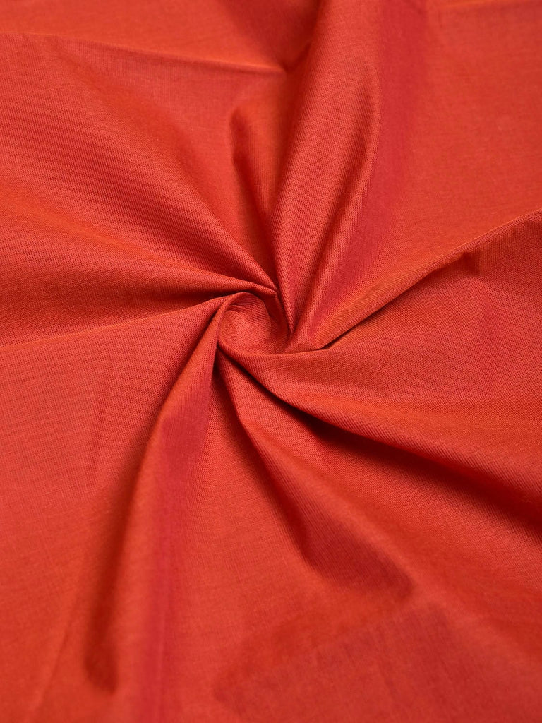 Orange Mangalgiri Cotton Blouse with Zari Border Design Length 1mt Width 44 Inches BL0190