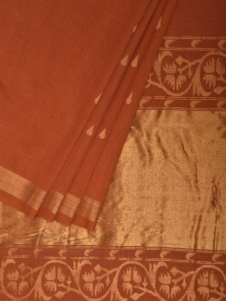 Orange Uppada Cotton Handloom Saree with Aashavali Pallu Design u2398