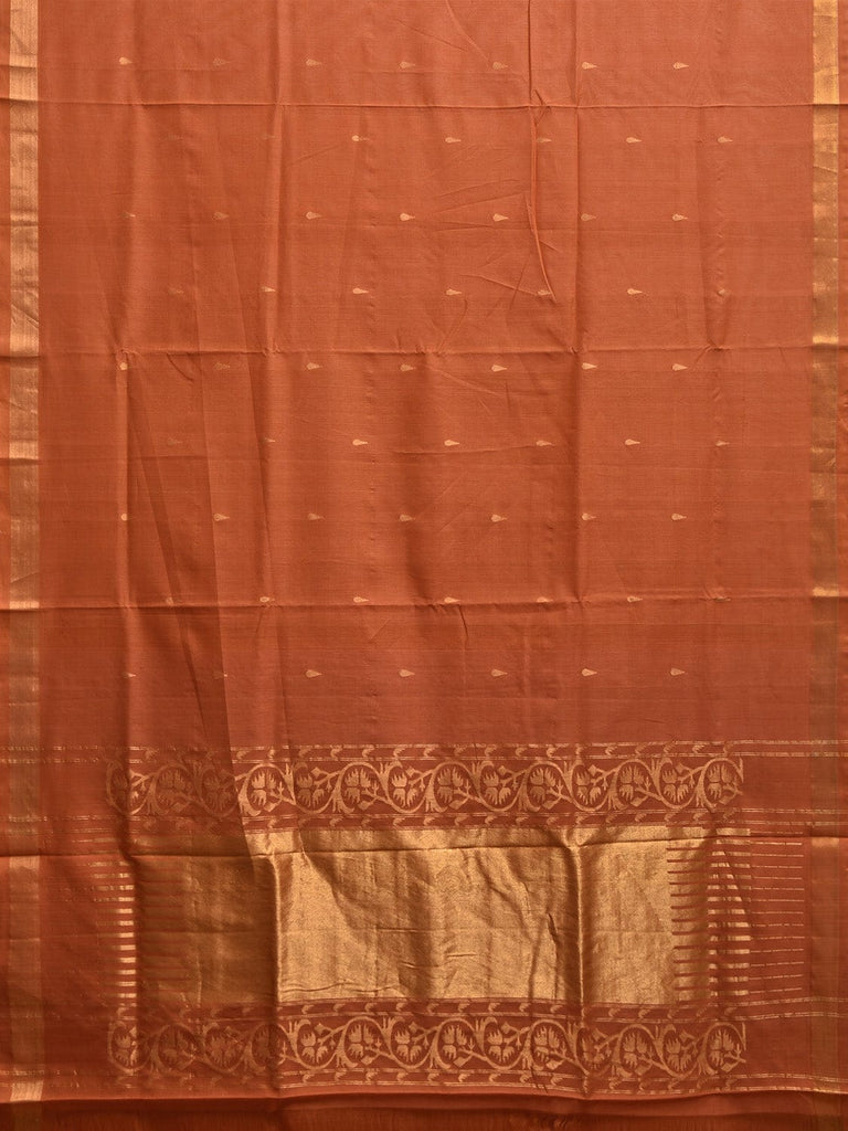 Orange Uppada Cotton Handloom Saree with Aashavali Pallu Design u2398