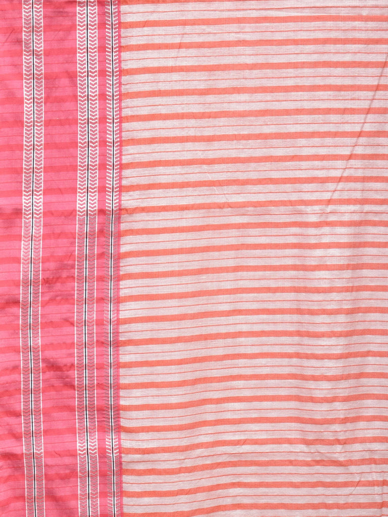 Peach and Baby Pink Bamboo Cotton Saree with Strips Design No Blouse bc0179