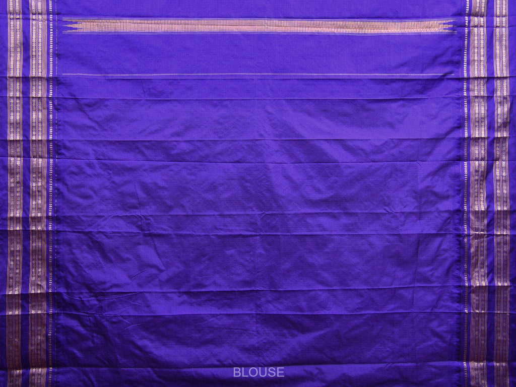 Peach and Blue Narayanpet Silk Handloom Saree with Checks Design np0956