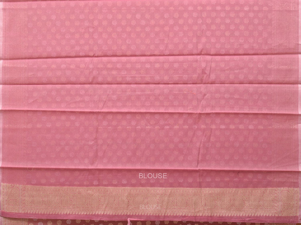 Peach Cut Work Cotton Silk Saree with All Over Banaras Design o0391