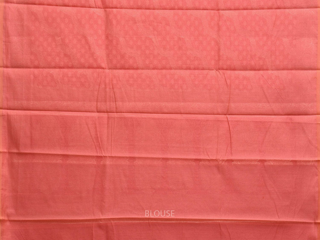 Peach Dhakai Jamdani Cotton Viscose Saree with Diagonal Design dj0036