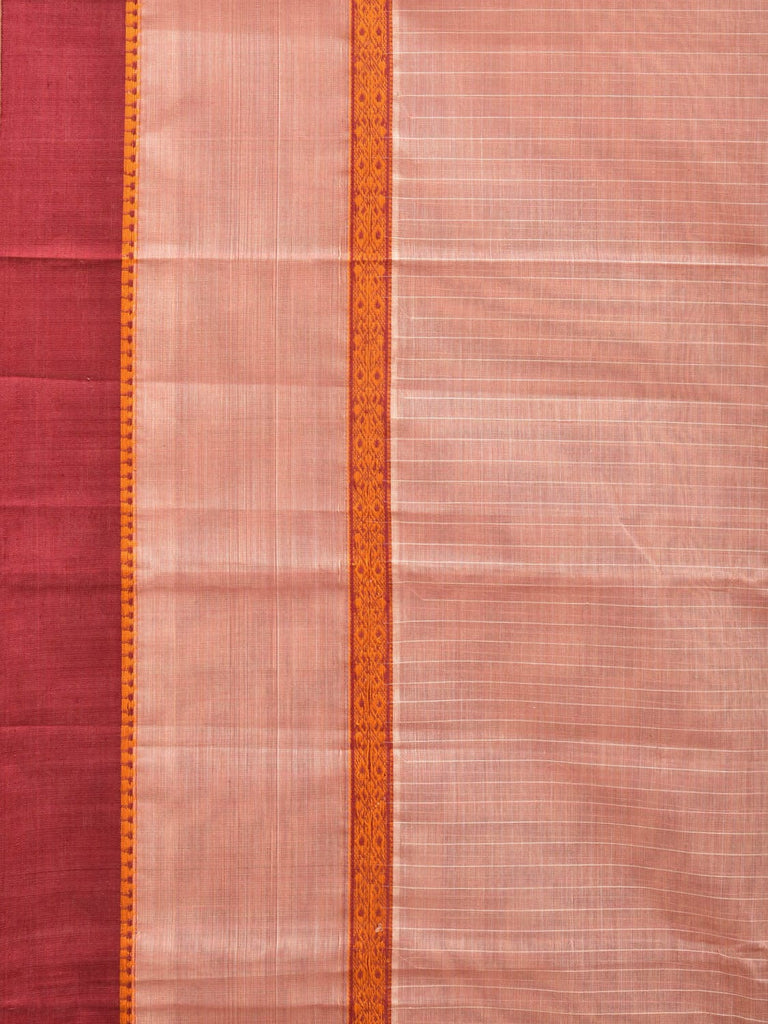 Peach Narayanpet Cotton Handloom Saree with Check Design No Blouse np0710