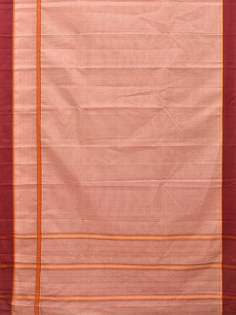 Peach Narayanpet Cotton Handloom Saree with Check Design No Blouse np0710