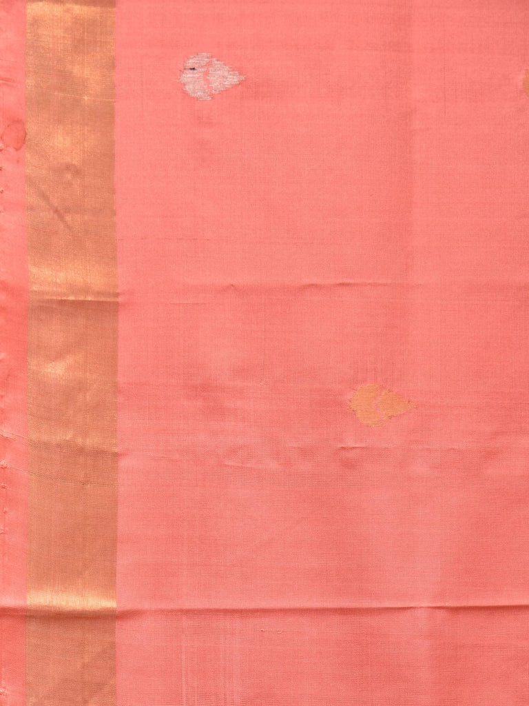 Peach Uppada Silk Handloom Saree with Birds and Floral Pallu Design u2161