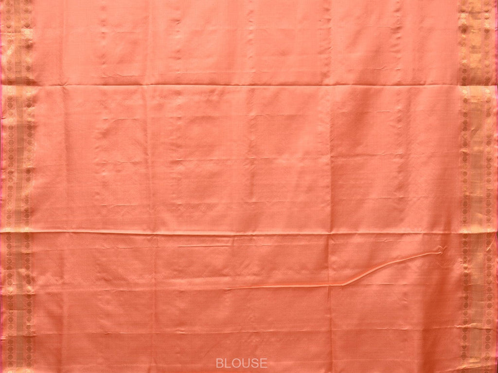 Peach Uppada Silk Handloom Saree with Karpur Pallu Design u2164