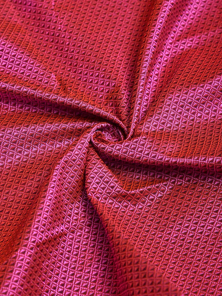 Pink and Mustard Jacquard Viscose Blouse with Contrast Border Design Length 1mt Width 31 Inches BL0177