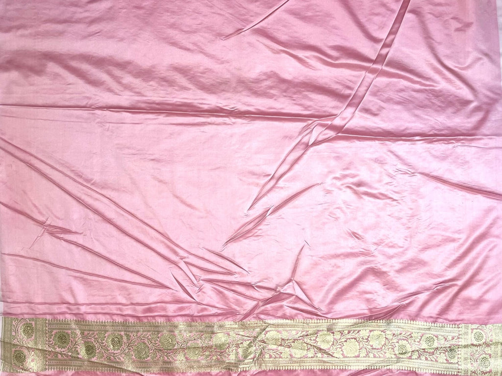 Pink Banaras Katan Silk Saree with Body Butti and Stone Work Design b0417ds
