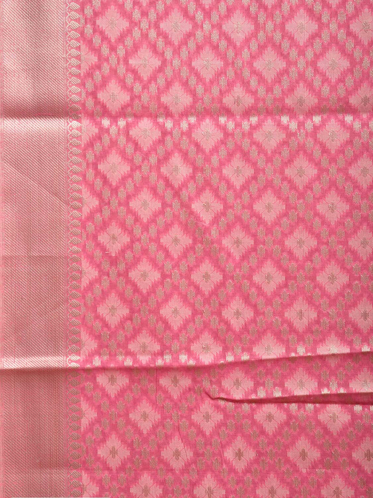 Pink Dhakai Jamdani Cotton Viscose Saree with Grill Design dj0034