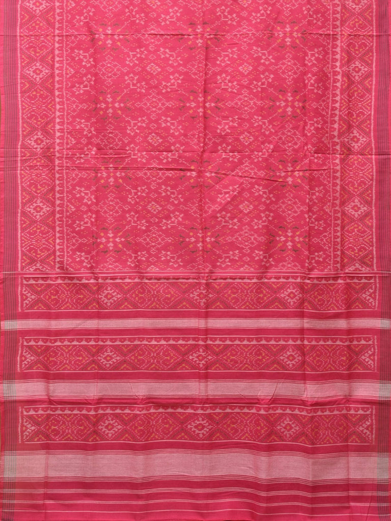 Pink Ikat Cotton Handloom Saree with Grill Design i0807