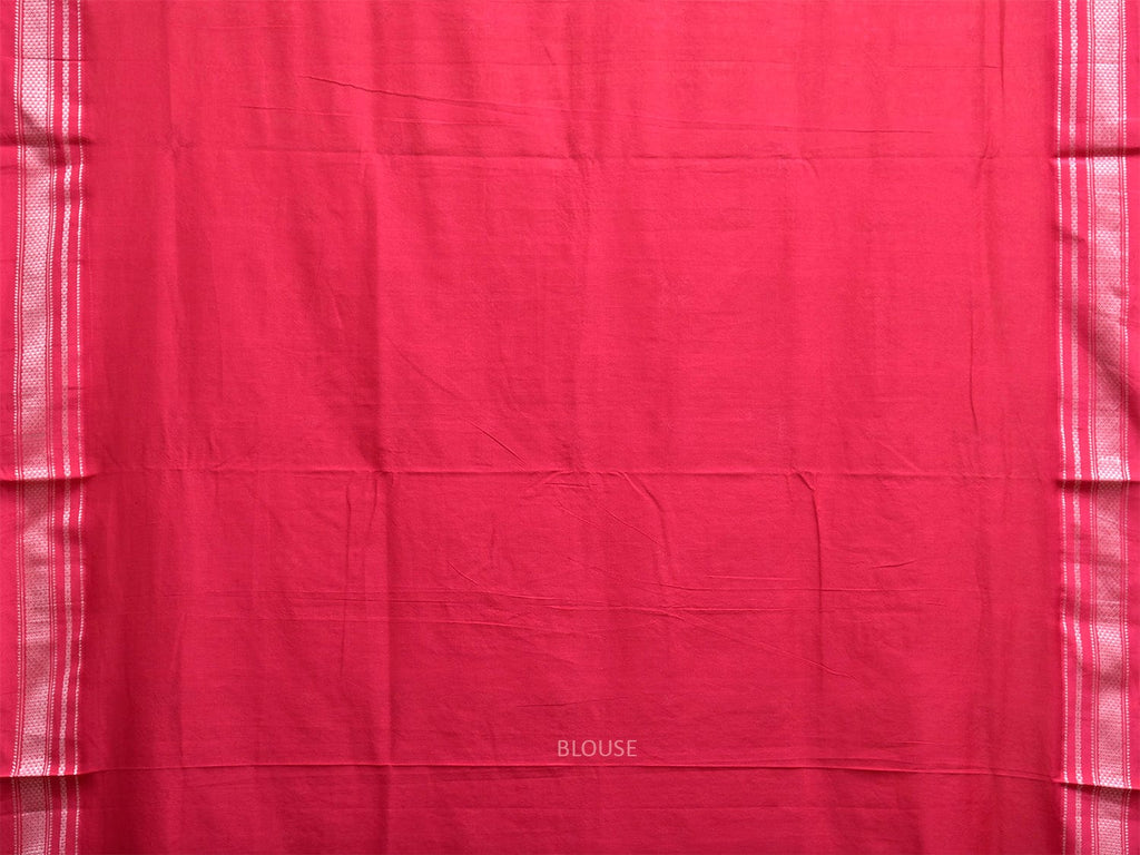 Pink Kasuti ilkal Cotton Saree with Elephant Buta and Contrast Pallu Design ku0018