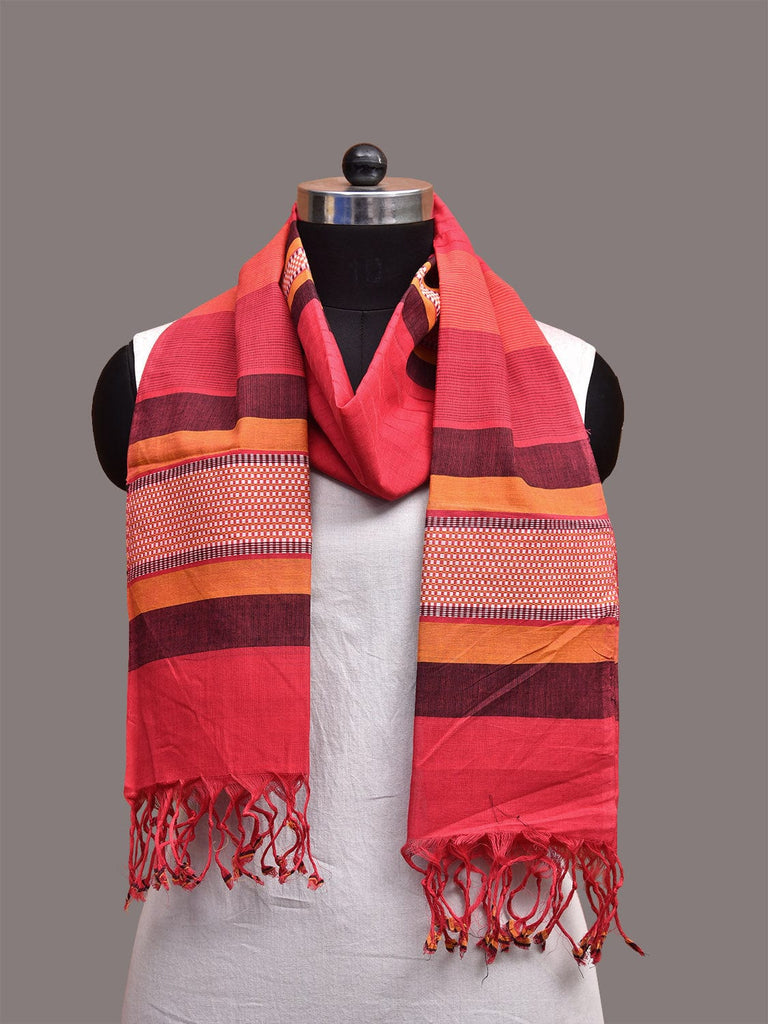 Pink Mangalgiri Cotton Dupatta with Strips Design ds3656