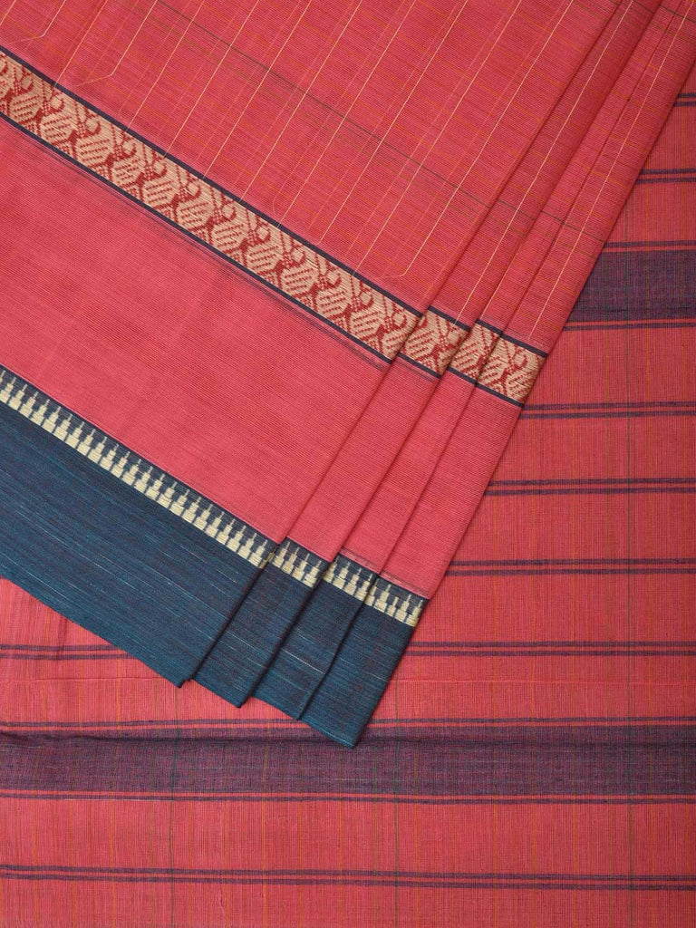 Pink Narayanpet Cotton Handloom Saree with Strips Design No Blouse np0809