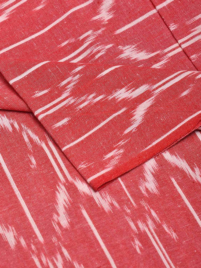 Pink Pochampally Ikat Cotton Handloom Blouse with Grill Design Length 1mt Width 44 Inches BL0168