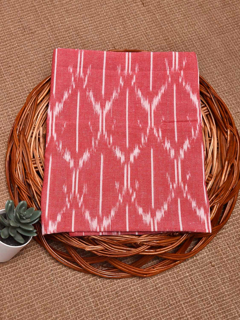 Pink Pochampally Ikat Cotton Handloom Blouse with Grill Design Length 1mt Width 44 Inches BL0168