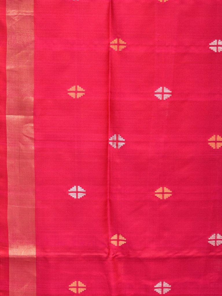 Pink Uppada Silk Handloom Saree with Floral Big Buta Pallu Design u2058