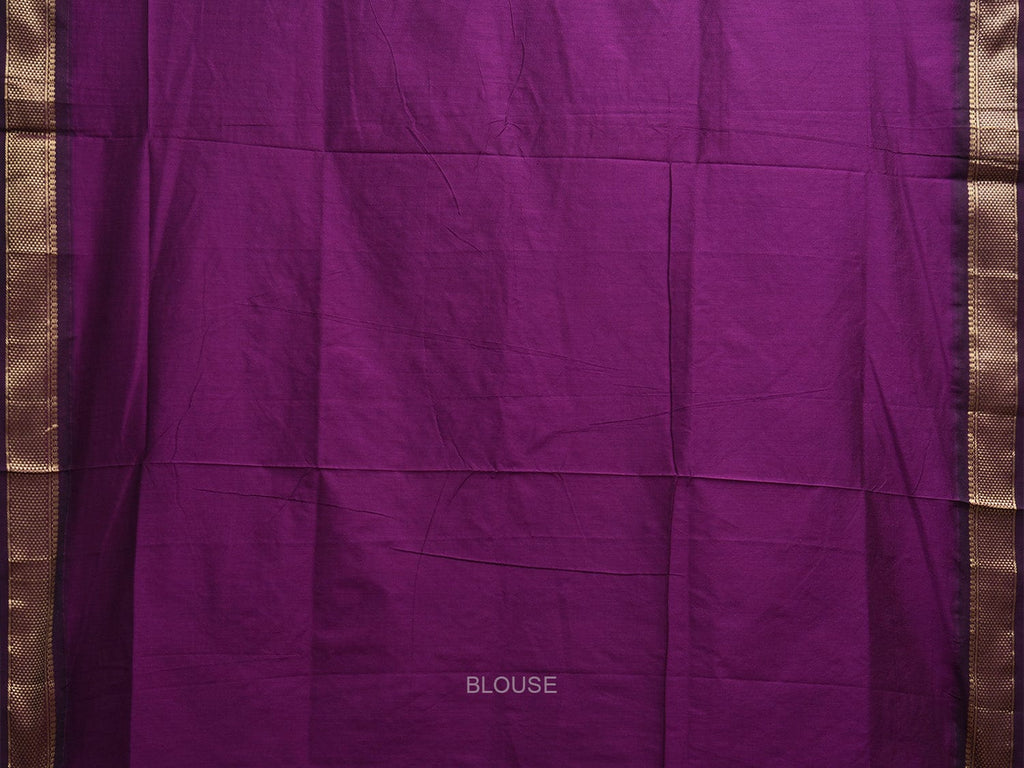 Purple Gadwal Cotton Viscose Saree with Border and Pallu Design g0490