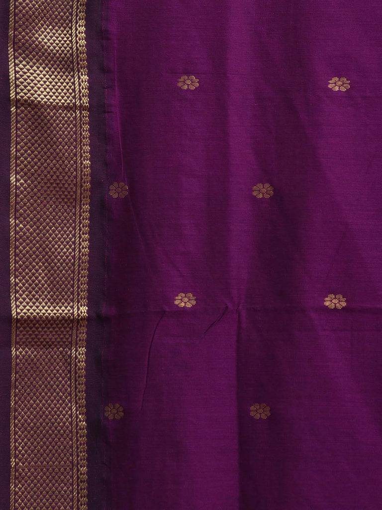 Purple Gadwal Cotton Viscose Saree with Border and Pallu Design g0490
