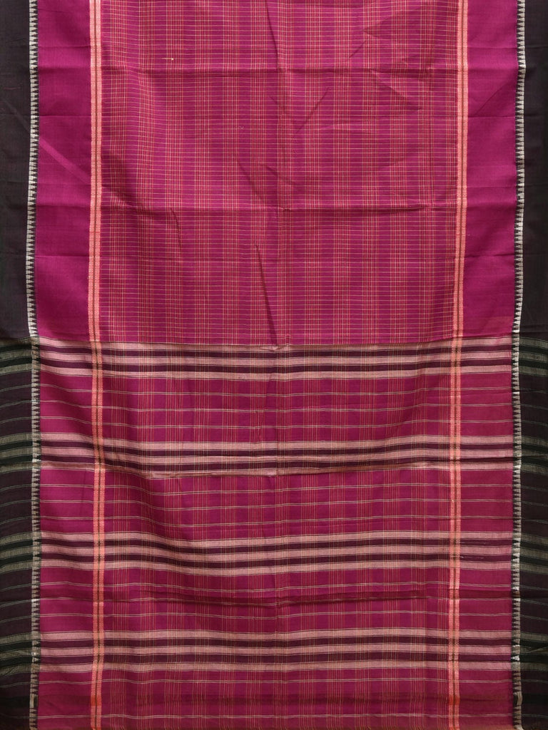 Purple Narayanpet Cotton Handloom Saree with Strips and Big Border Design No Blouse np0872