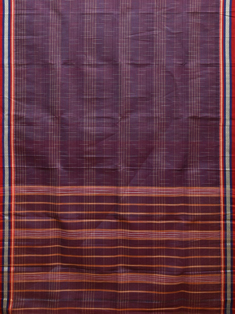 Purple Narayanpet Cotton Handloom Saree with Strips Design No Blouse np0865