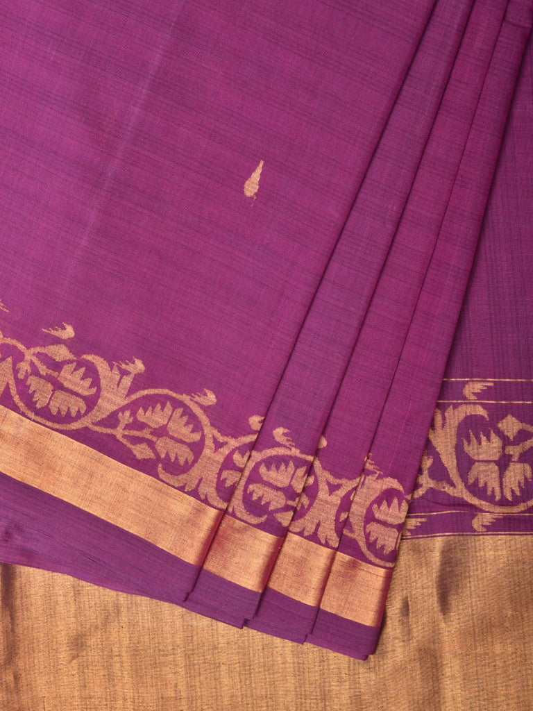 Purple Uppada Cotton Handloom Saree with Border Design u2165