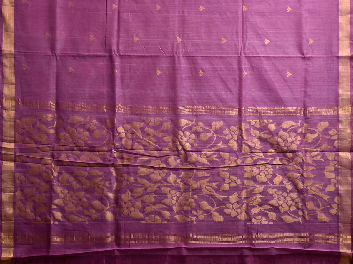 Purple Uppada Cotton Handloom Saree with Floral Pallu Design u2543