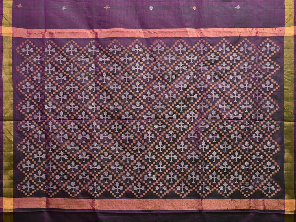Purple Uppada Silk Handloom Saree with Jamdani Pallu Design u2297
