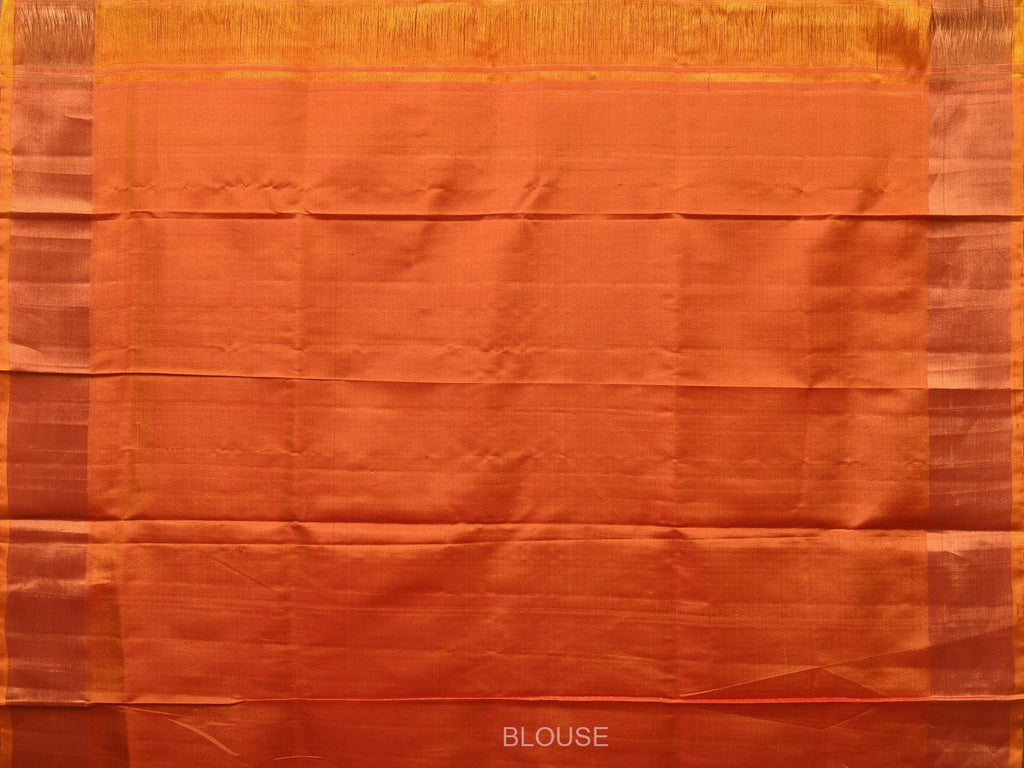 Red and Mustard Uppada Silk Handloom Saree with Body & Pallu Buta Design u2169